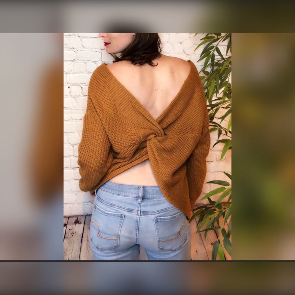 Twist Back Brown Sweater